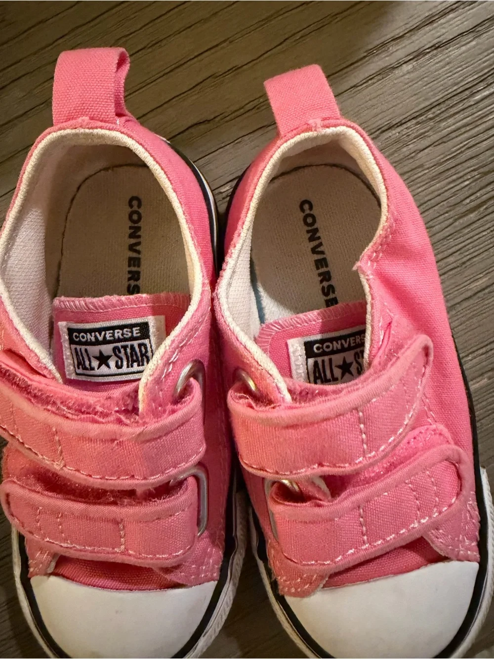 Converse Kids Pink Canvas Velcro Sneakers